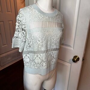 Rebecca Taylor White Lace Blouse